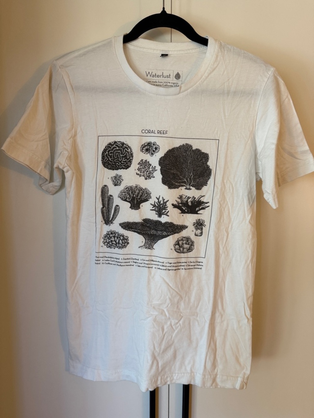 Waterlust coral reef ID tee shirt - white - small